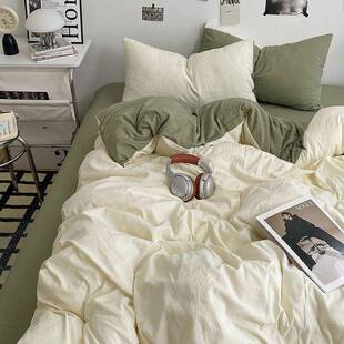 A柔类婴级可裸睡超水洗磨毛床单被学套四件套生母宿舍三件套厂家