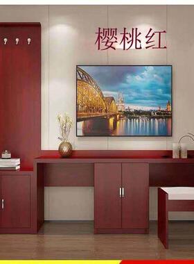 宾馆家具电视柜标组合床红家床头柜FYR具全间套色宾馆电视柜