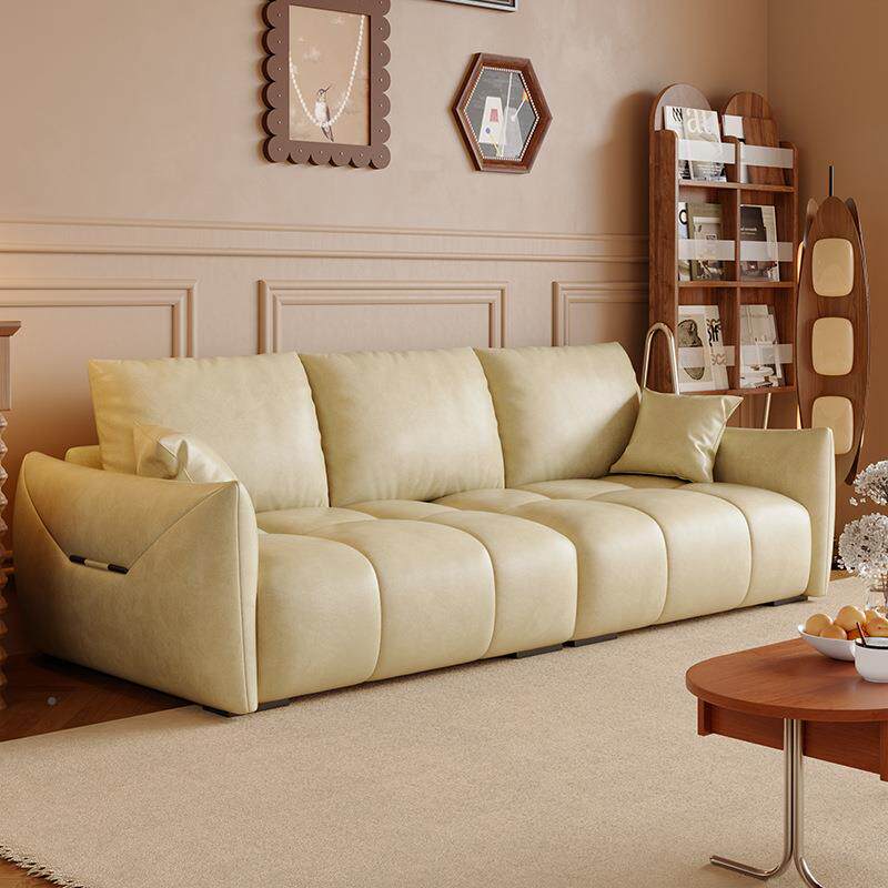 复古排蜡皮沙发现代简约小客厅大户型直三SUT人位油做旧中古风沙