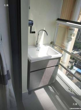 小户室浴室陶瓷实木体小户型浴柜户型家用一槽ALth%sdu池搓洗衣板