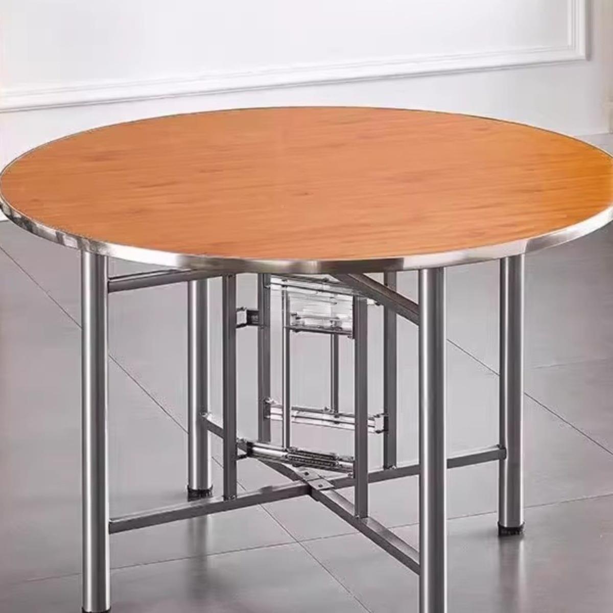 米桌面加转盘家用12人折叠圆一米米圆1.DPN2米18两大圆餐桌中式餐