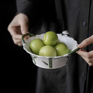 宜室茶中手SME绘陶瓷茶点盘点心盘茶家用干果盘高点盘道配件话壶