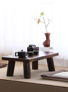 日式子烧桐榻木飘窗桌子榻小茶几简约米矮桌F96M988M圆地桌炕几实