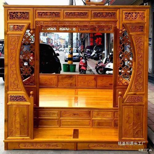 木老式仿典家具红花无品牌/古梨实月洞床千工拔代踏步床雕花架子