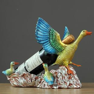 红酒架家摆OAK关件酒柜软装 饰品创意家居店铺台柜台具摆工艺品玄