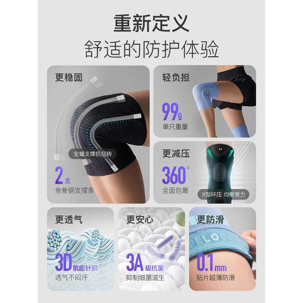 SNQ护膝运男膝盖护具保暖跑步动篮球跳护绳支撑关节保套女冬秋款
