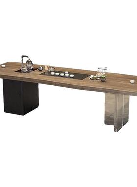 木亚克力茶实桌椅合带柜子组茶盘茶台一体功办公室客厅UYP泡茶多