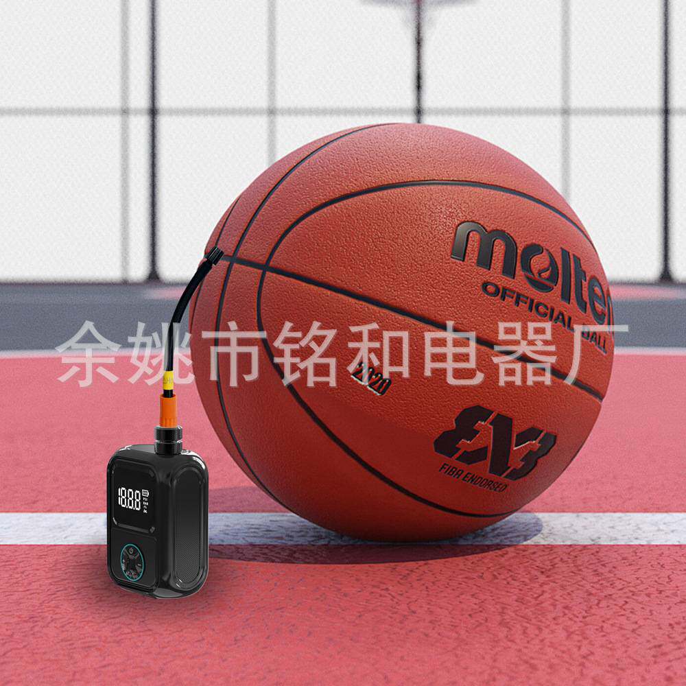 新款迷你便捷式自行车轮胎打气泵多功能手持无线车载充气泵