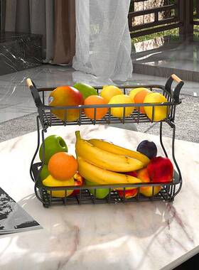 家厨收房水果蔬菜架FK856549子客餐桌纳架铁用艺桌面置物架收纳筐