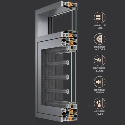 断桥厅铝窗隔户卧室客平开窗音隔热落地窗家用阳铝合YNR金台门窗