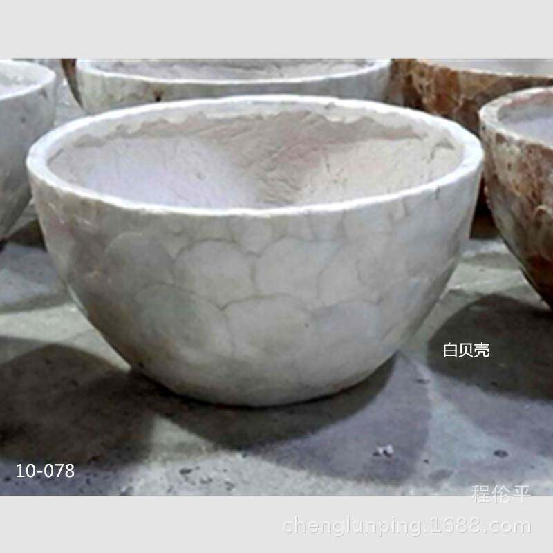 贝壳圆盆落地大花瓶花器干花园艺客厅酒店装饰品摆件玻璃钢花盆