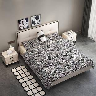 Fls超薄床头皮床意床ARS式 极简主卧大代简约双人气床儿童床卧室现