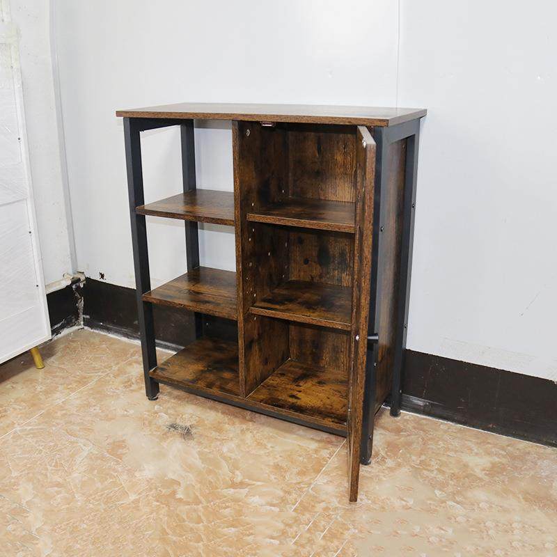 厂家百叶门热销六书架复古储风多用途物架客厅收板纳格百叶门木置,收纳整理,书桌收纳置物架,淘宝优惠券,粉丝福利购,淘宝优惠卷