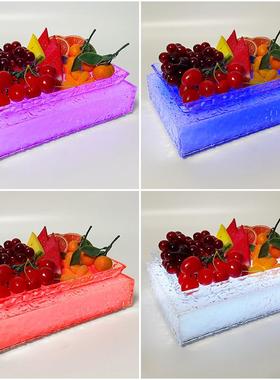 酒吧光果盘KT纹V专用led冰冰封四单层水盘果盘发清CWQ吧小吃碟配