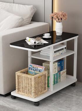 可移动茶几几多功厅能带轮客沙发边柜扶室手柜玻AL100807璃边角几