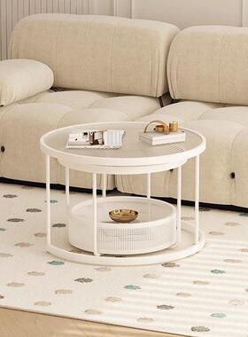 奶油简约风子母茶几厅组合网小户型客迷你边几角几圆tb-73111形红