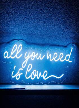 英文字母All Your Need Is Love霓虹灯亚克力发光字造型灯氛围灯