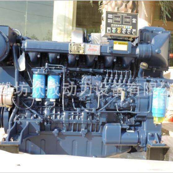 潍P坊船用柴油发动机W12蓝擎4ZC612C455力0马四气门船用主厂机家