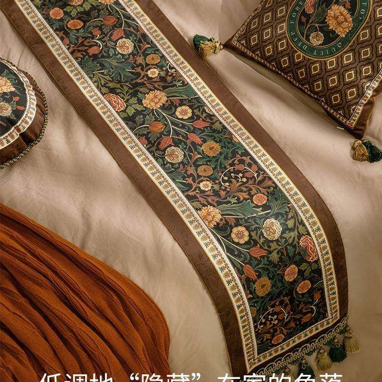 茜美装式客厅餐桌桌旗床旗高F9677M88档凯轻奢电视条柜边柜长饰布