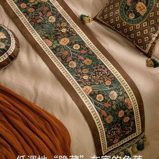 茜美装 客厅餐桌桌旗床旗高F9677M88档凯轻奢电视条柜边柜长饰布 式