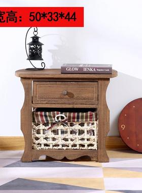 田园风格厅电视柜实现代约柜简子小户型迷你木客柜复古收60046纳
