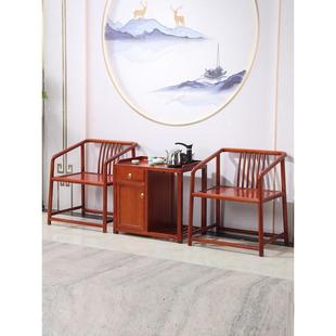 架实木茶围椅子靠餐背圈椅中743式 阳台台茶几博古架边柜花组合金