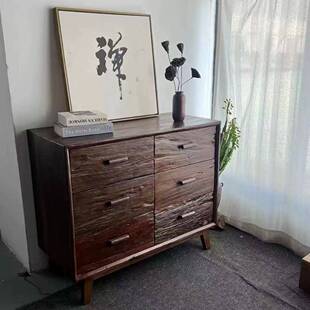 中式老榆木餐边柜客厅靠墙收纳储物柜玄关摆件柜小型斗柜实木柜子