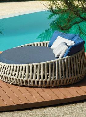 户外沙组发茶几合藤编室藤椅藤沙发外露样板房天76323阳台庭院休