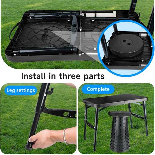 CLS车户外便携折叠桌椅套装露营塑料餐野外超轻载折桌叠户外便携