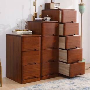 3YK实木夹缝柜抽屉式收纳柜25/30/40/50cm加深窄储物五斗橱床头柜