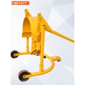 欧奕手动油桶倒油架搬运车夹具200升翻转倒料车倾倒车300公斤