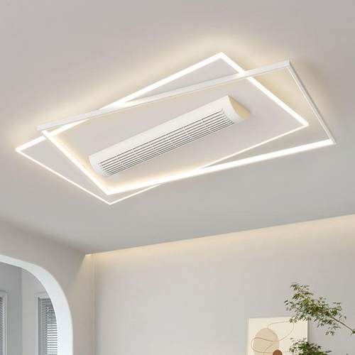 客厅无叶风扇灯筒现式一体摇卧头新款代简约隐形静音874滚室全屋