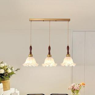 美式中厅古铃兰餐厅室客玻璃吊灯复灯古氛围灯主卧全屋灯具具2025