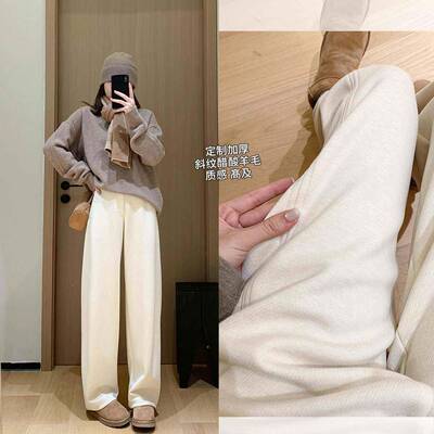 大叮自制版宽熔!NDK加厚斜纹醋酸双羊色毛卫裤撞CZ热Y型松茧休闲