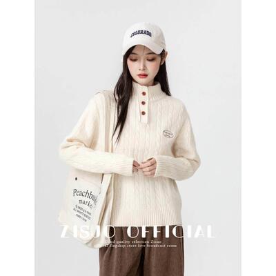 20加2秋5新米白色半款高领织针织衫，冬季保暖厚GT-3F307冬设GT-3