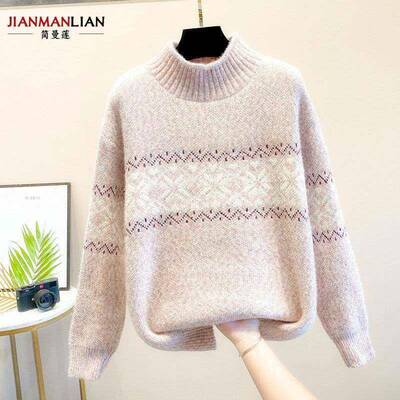 不2球毛衣女款0糯2起新款冬季5软慵懒风宽JM1LJML211022102松加针