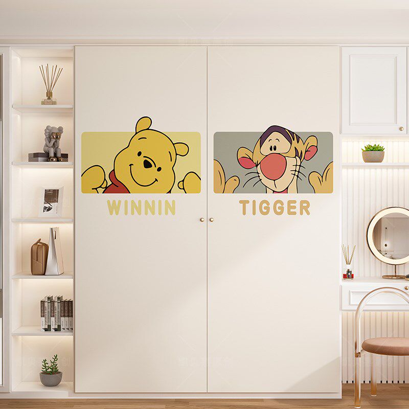 卡通装饰柜子贴画改造衣柜墙纸翻新木门玻璃门贴纸加厚自粘防水