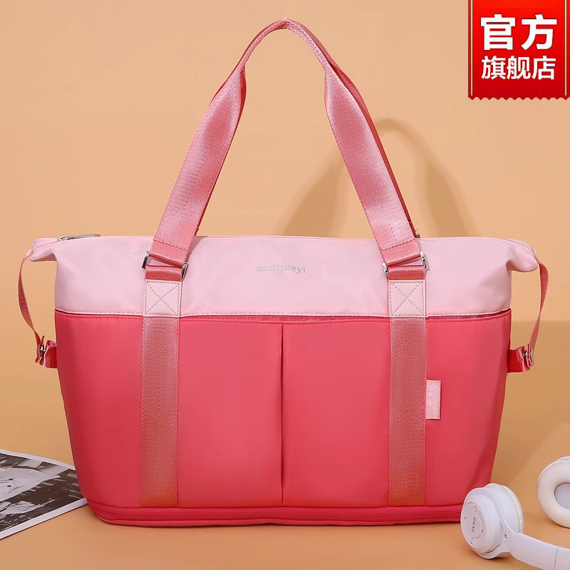 曼月依旅行包女大容量时尚韩版可拓展可套拉杆箱的单肩轻便健身包