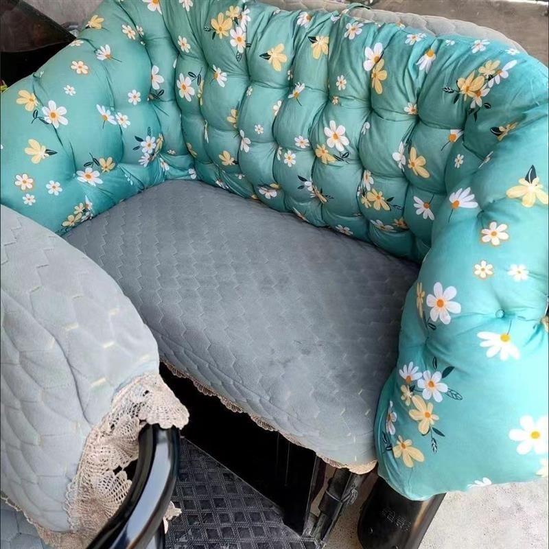 通用加厚电动三轮车改造后座坐垫挡风保暖防风靠背垫围挡防漏网垫