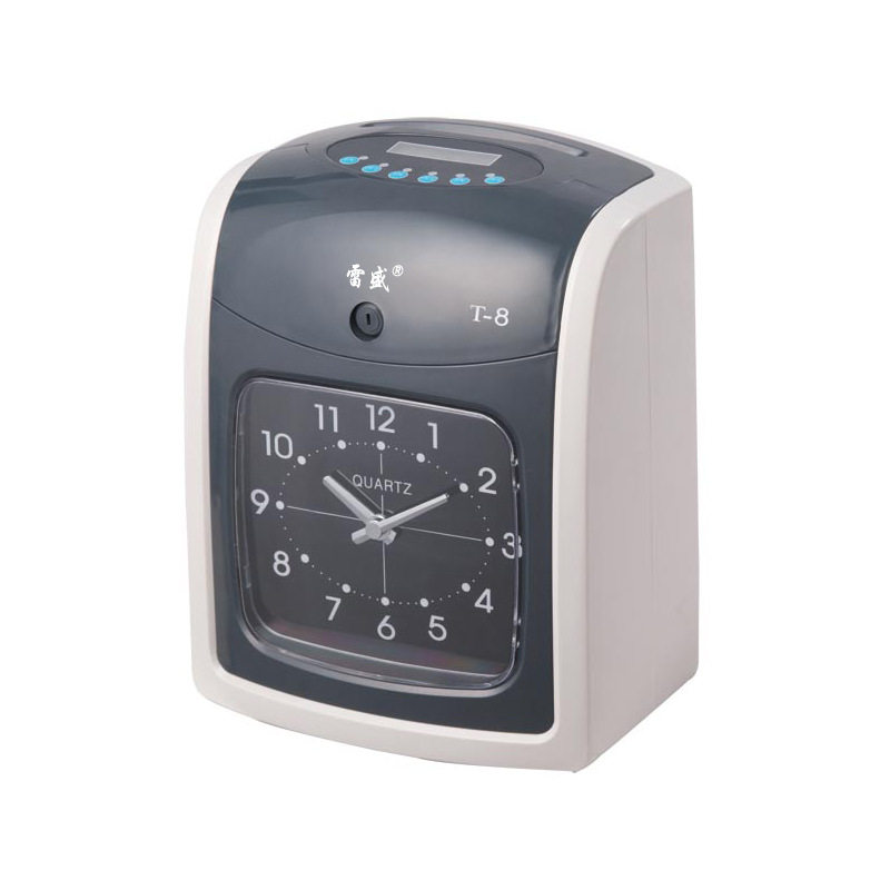 雷盛RAYSON办公考勤钟跨境自动正反面识别打卡钟液晶显示考勤机