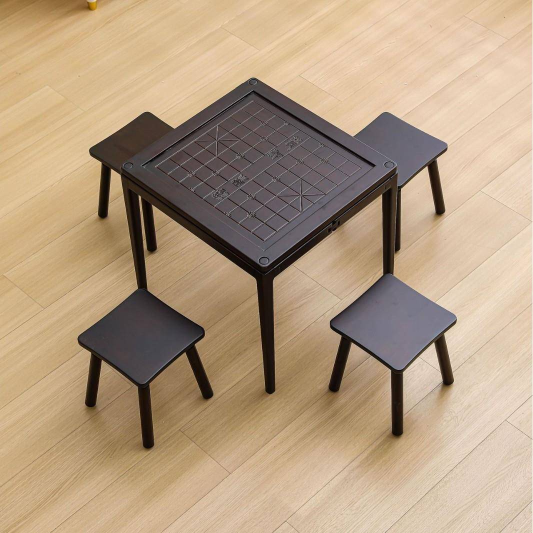 中式竹制象棋桌中国象棋专用棋盘桌多功能可折叠家用楠竹棋桌单桌