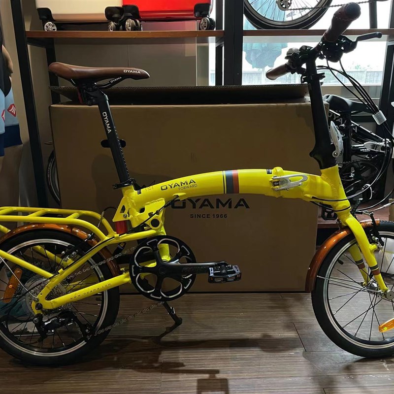 欧亚马OYAMA折叠车纵横S900小布铝合金整车16寸9速三折车超轻便携