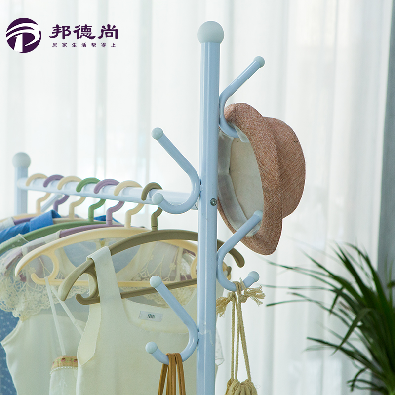 挂衣架落地卧室简易晾衣架晾衣杆单杆式衣帽架室内移动凉晒衣架子
