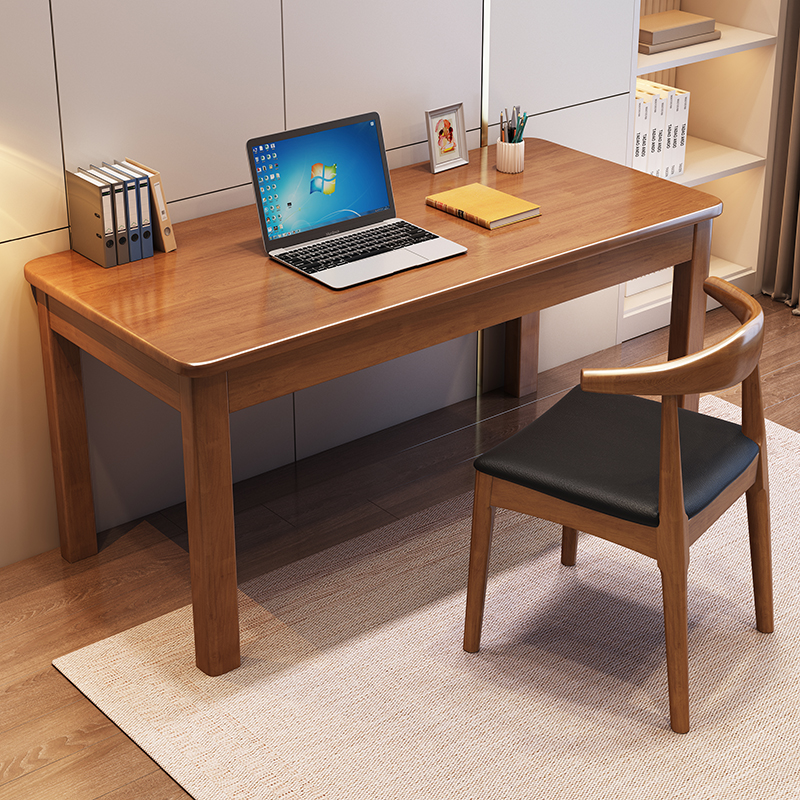 实木书桌书房工作台简易电脑桌子简约办公桌家用卧室学生写字桌子