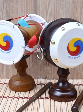 韩国民俗工艺品韩国圆鼓腰鼓摆件挂鼓朝鲜族工艺品摆件吉祥平安鼓