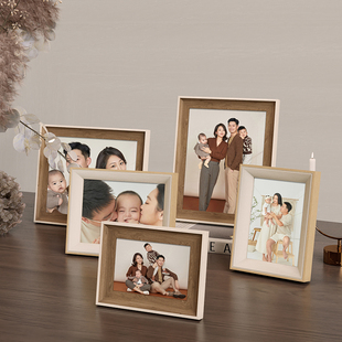 相框带打印照片洗相片做成摆台定制婚纱照全家福照片儿童相册摆件