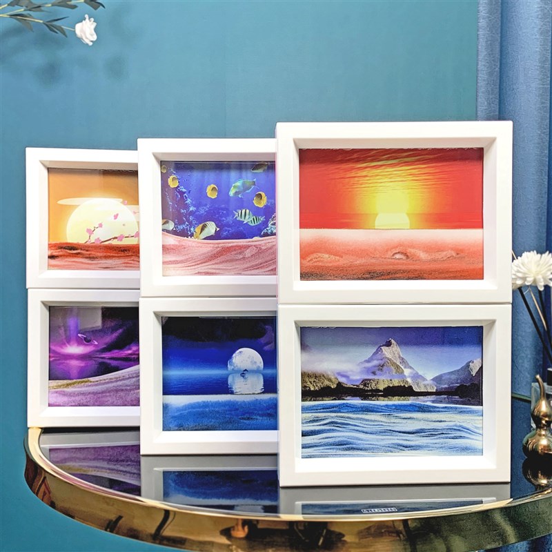 创意简约流沙画摆件高级感客厅3d立体家居饰品工艺品礼品艺术画BS