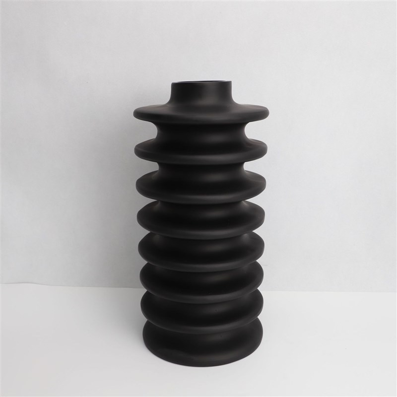 现代极简创意黑色树脂花瓶样板间售楼部家居客厅餐厅桌面装饰摆件
