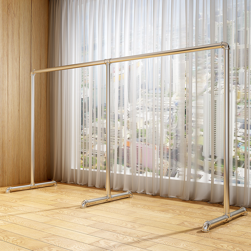 钢管晾衣架落地阳台卧室挂衣架不锈钢镀锌简易家用凉挂晒被晾衣杆