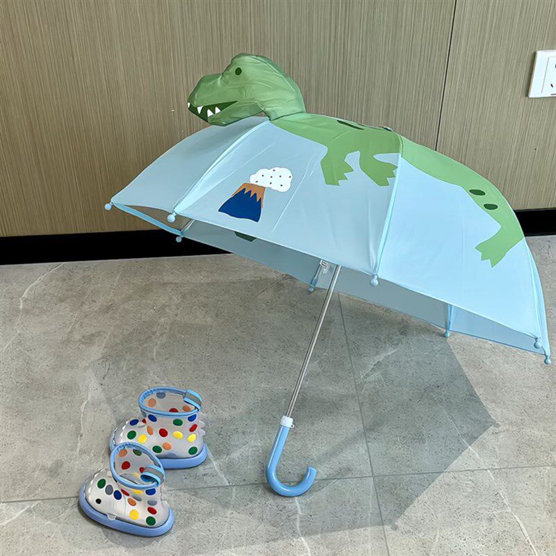 儿童雨伞立体恐龙晴雨通长柄伞上儿童出门雨伞学生遮雨具韩国同步